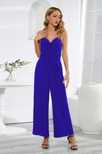 Women's Sleeveless Tie-Waist Wide Leg Jumpsuit - View 6 | WEUXS