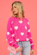 Mega Love Heart Prints Knit Sweater | Dress In Beauty