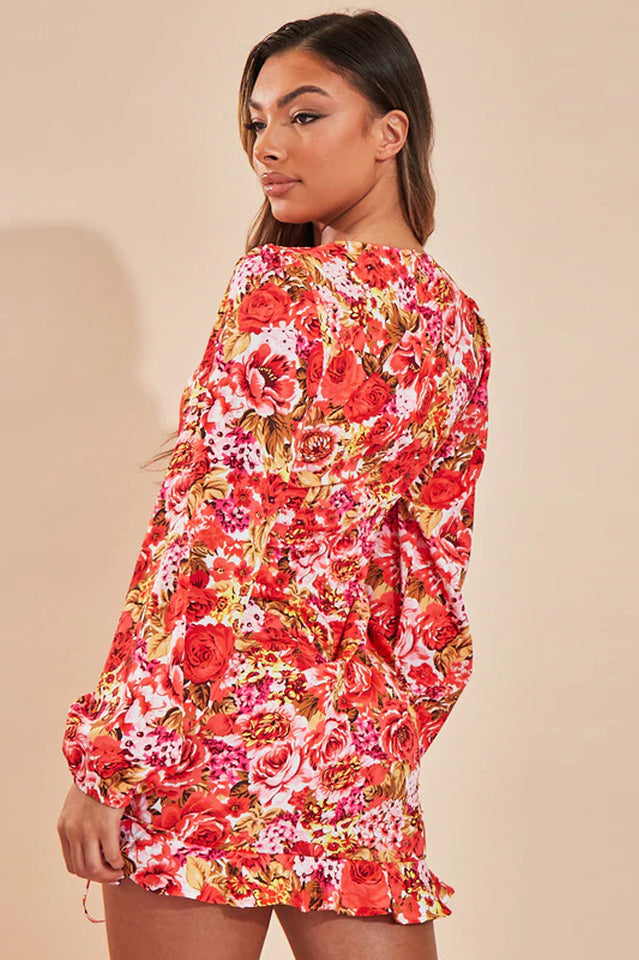 Rose Cut Out Ruched Mini Dress | Dress In Beauty