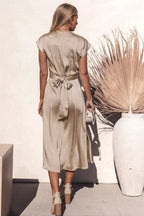 A-Line Satin Bridesmaid Dress - View 13 | WEUXS