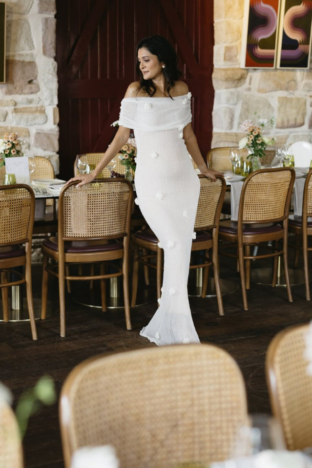 Brooke Off Shoulder Flower Knit Dress | Dress In Beauty