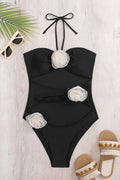 Flower Decoration One Piece Swimsuit | Dress In Beauty