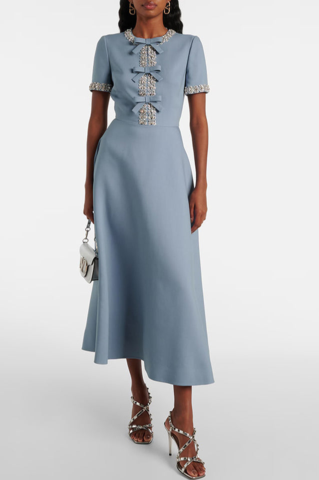 Zoe Bowknot Crystal-Embellished Midi Dress | Dress In Beauty