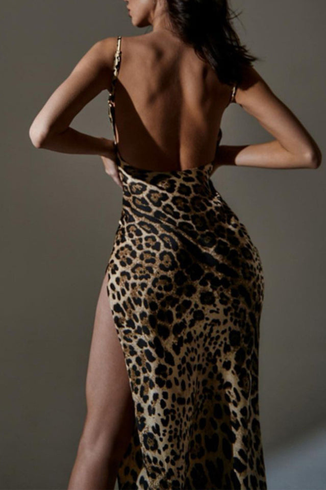 Smooth Zebra Print Backless Dress | Dress In Beauty