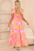 Boho Gingham Smocked Maxi Dress | Dress In Beauty