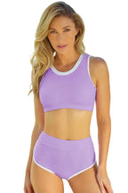 Textured Bra and Shorts Bikini Set - WEUXS