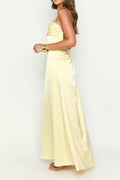 Blaise Yellow Satin Maxi Dress | Dress In Beauty
