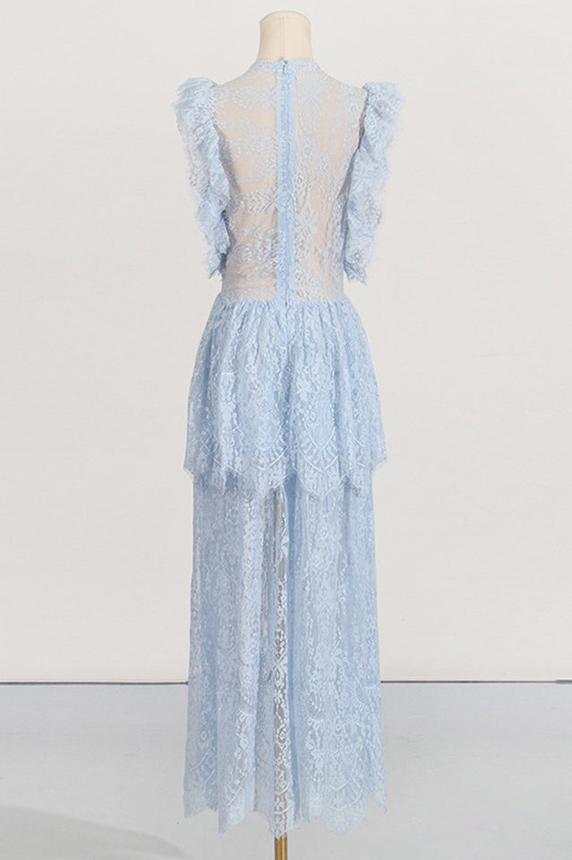 White Lace Tiered Maxi Dress | Dress In Beauty