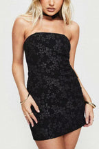 Strapless floral mini dress - View 6 | WEUXS