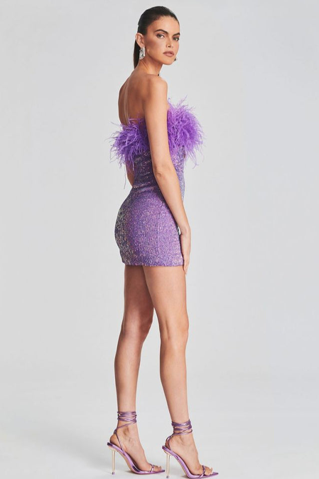 Torin Sequin Feather Dress | Dress In Beauty