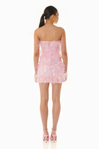 Sequin Feather Mini Dress - View 8 | WEUXS