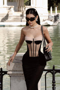 Paityn Black Bandage Bustier Set | Dress In Beauty