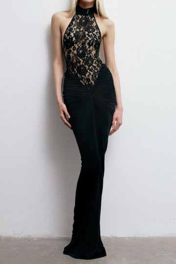 Janice Halterneck Lace Floral Maxi Dress | Dress In Beauty