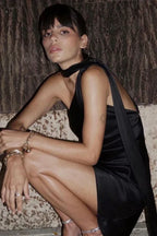 Astrella Neck Wrap Midi A-Line Dress - WEUXS