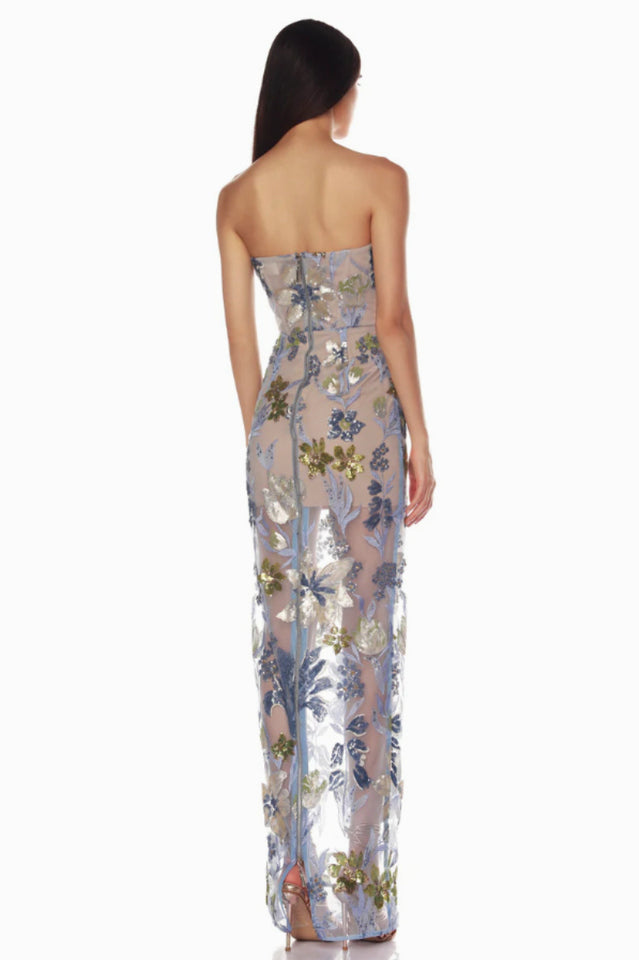 Kamames Strapless Floral Sequined Maxi Dress | Dress In Beauty