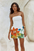 Strapless Floral Print Mini Dress | Dress In Beauty