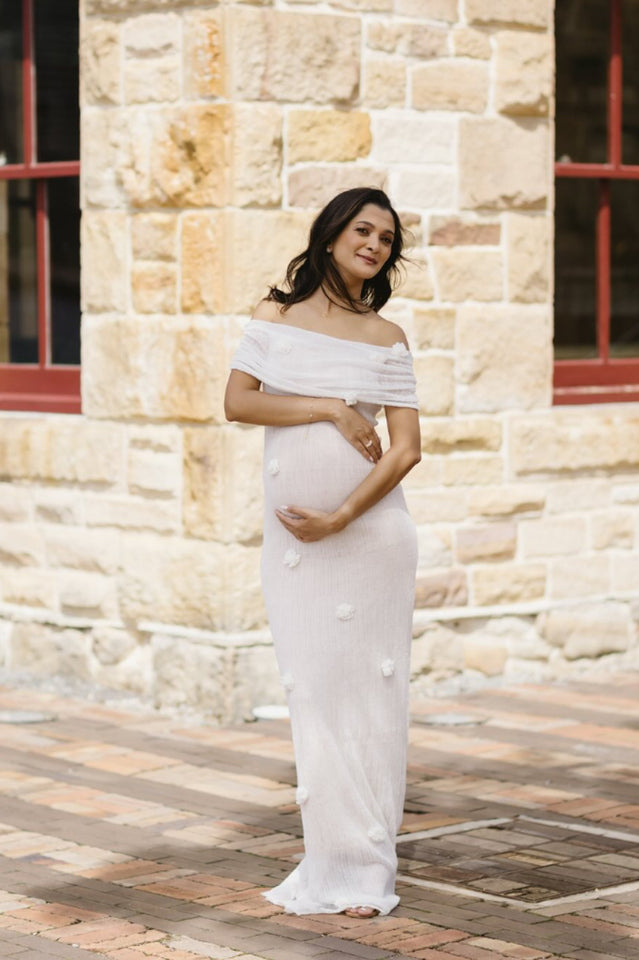 Brooke Off Shoulder Flower Knit Dress | Dress In Beauty