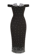 Pearl Polka Dots Embellished Midi Dress | Dress In Beauty