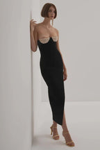 Baroque Pearl Chest Cup Dress - WEUXS