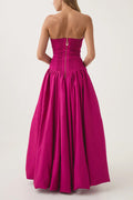 Strapless Ruched Puff Maxi Dress | Dress In Beauty
