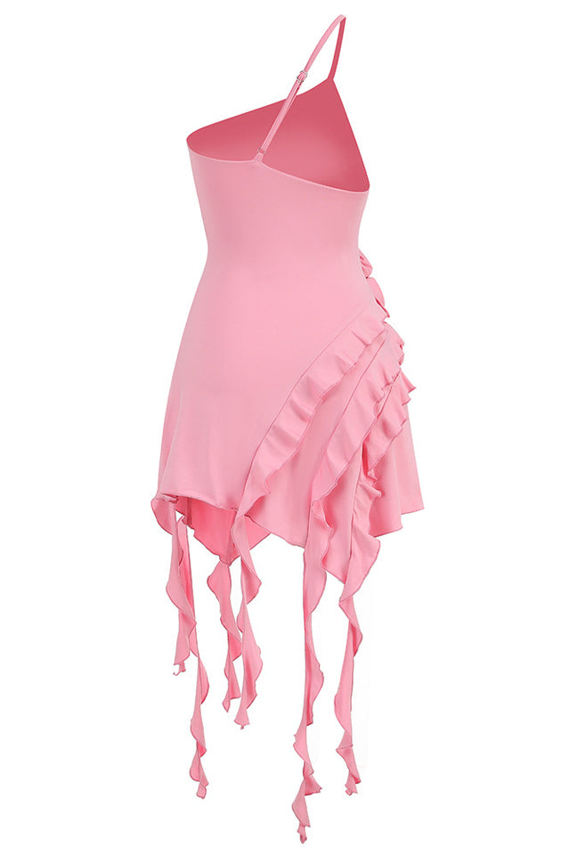 Rose-Detail Ruffled Mini Dress | Dress In Beauty