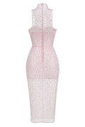 Brenden Pink Crystal Lace Midi Dress | Dress In Beauty