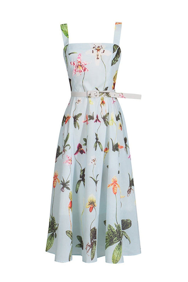 Orchids Belted Midi Tank Dress | Dress In Beauty