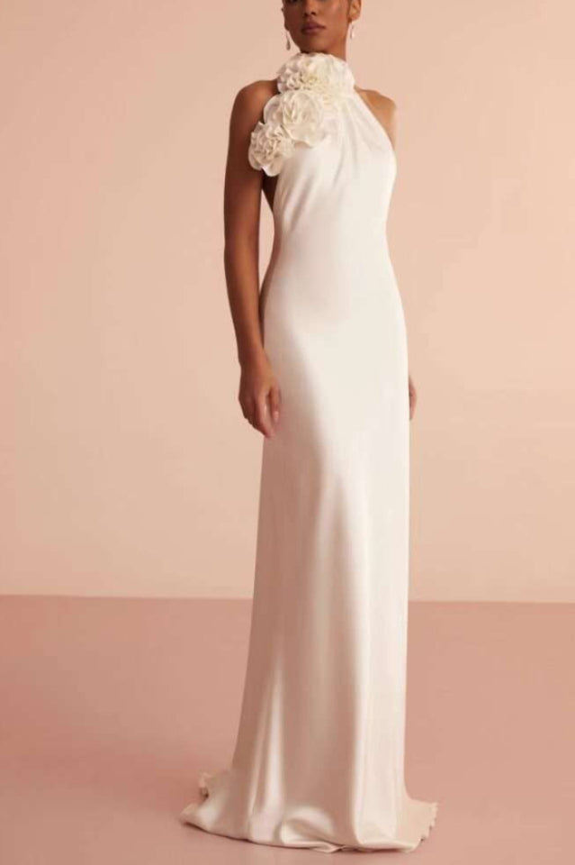 Isabel Halterneck Floral Applique Maxi Dress | Dress In Beauty