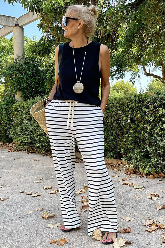 Chic Striped Wide Leg Pants | Dress In Beauty