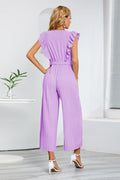 V-Neck Pleats Belted Jumpsuit | Dress In Beauty