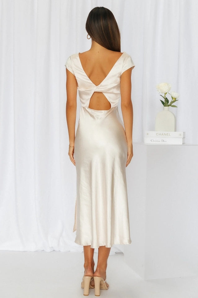 Get In Formation Satin Midi Dress | Dress In Beauty