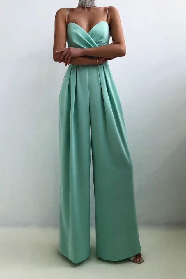 Women's Satin Wide Leg Jumpsuit - View 6 | WEUXS