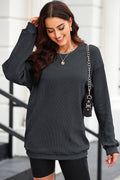 Round Neck Dropped Shoulder Sweatshirt | Dress In Beauty