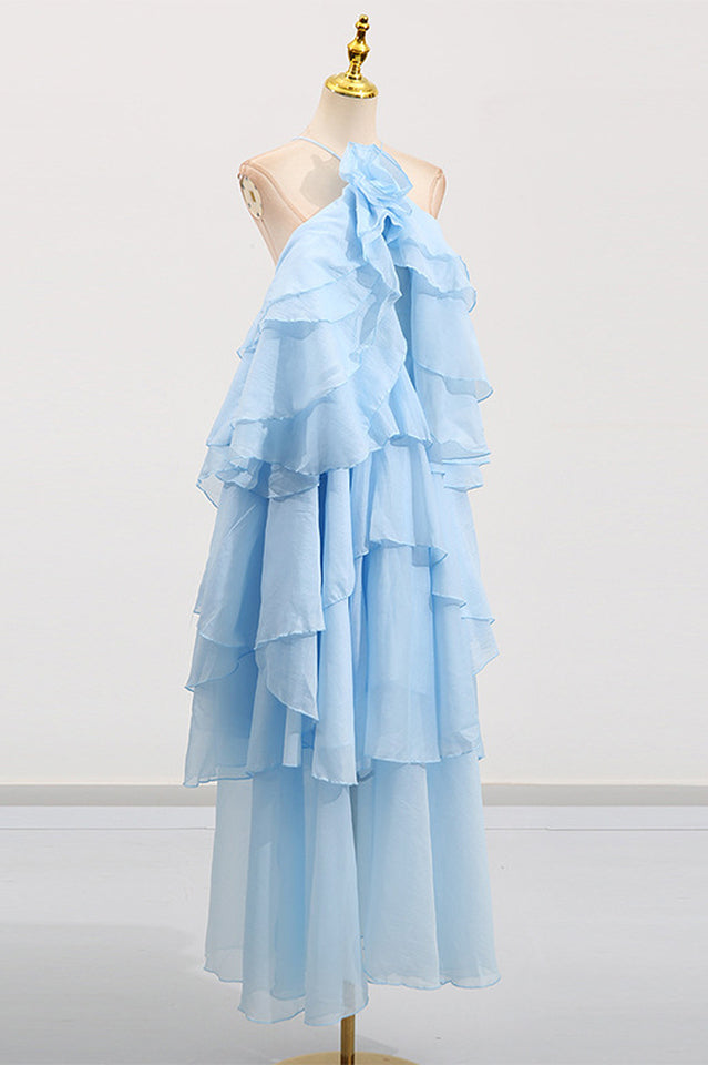 Sibley Halterneck Tiered Ruffle Maxi Dress | Dress In Beauty