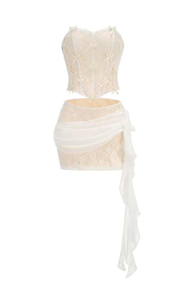 Strapless Lace Corset Dress Set | Dress In Beauty