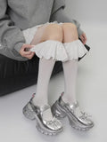 Ruffled Lace Knee High Socks - View 8 | WEUXS