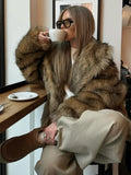 Luxurious Camel Faux Fur Lapel Jacket - WEUXS