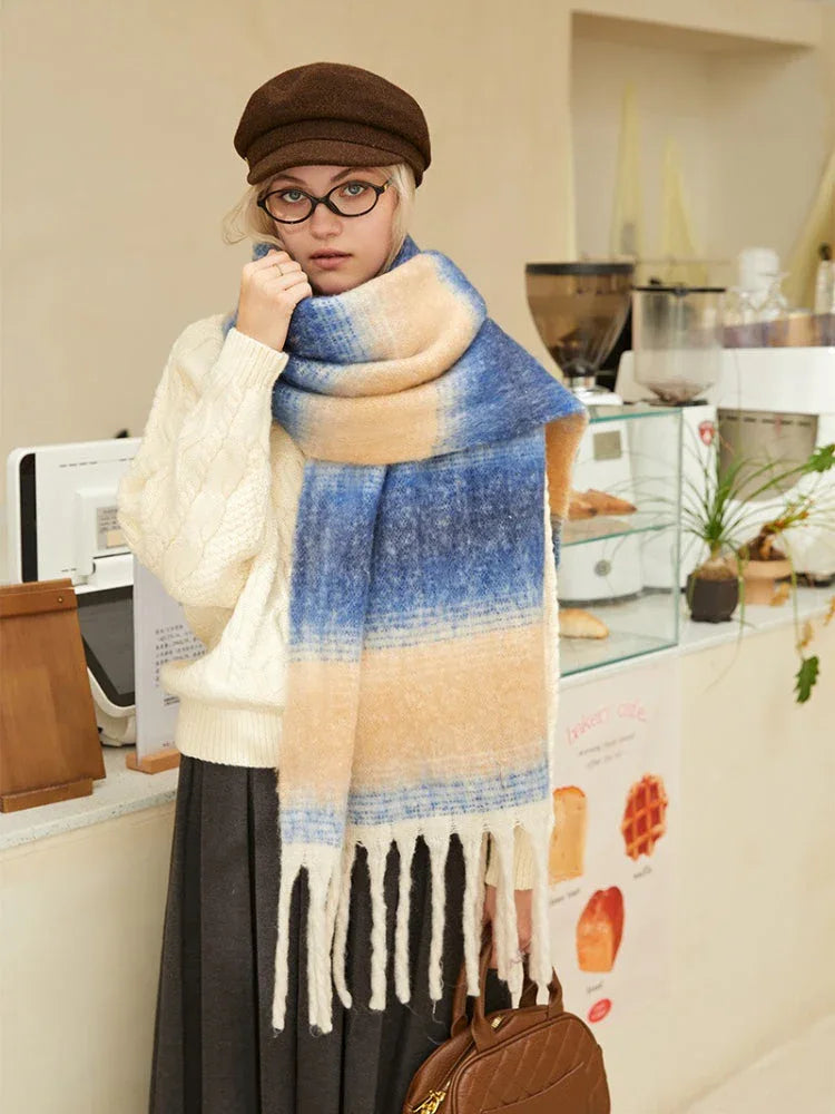 Dreamy Pastel Gradient Oversized Scarf - WEUXS