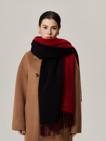 100% Lambswool Double-Sided Oversized Scarf