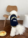Navy Blue New York 1988 Varsity Fleece Pet Jacket - View 6 | WEUXS