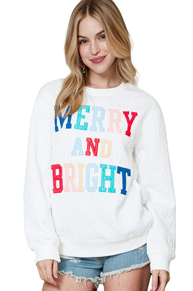Merry & Bright Quilted Sweatshirt | Dress In Beauty