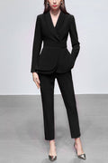 Lace Up Belt Waist Blazer Pants Suit | Dress In Beauty