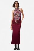 Dusha Halter Flower Ruched Maxi Dress | Dress In Beauty