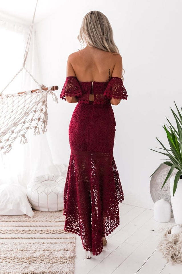 Two Piece Fishtail Lace Dress - Dress In Beauty