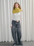 Reversible wool knit scarf with button closure - View 6 | WEUXS