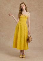 Embroidered Maxi Dress with Square Neckline - View 6 | WEUXS