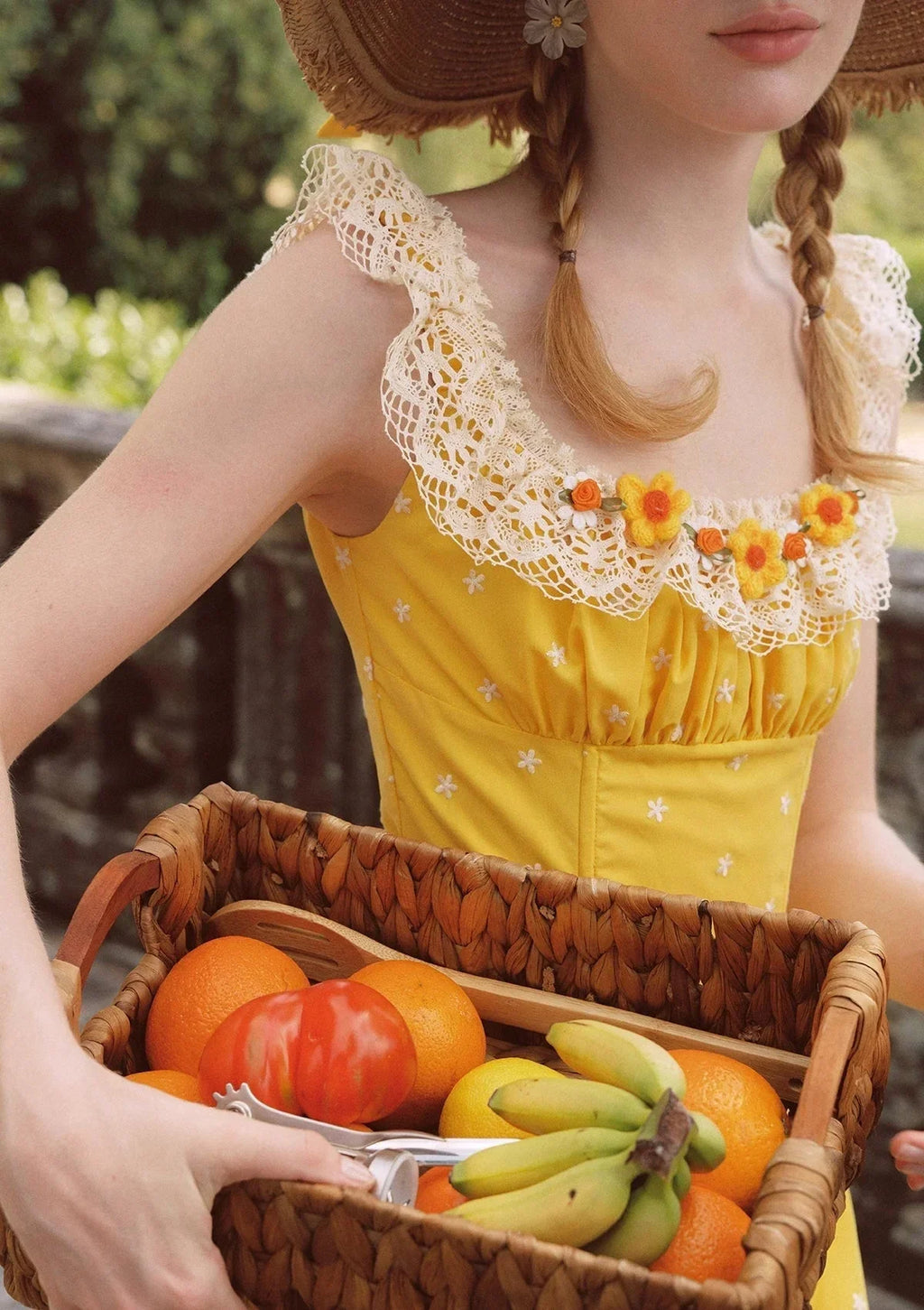 Embroidered Maxi Dress with Square Neckline - View 8 | WEUXS