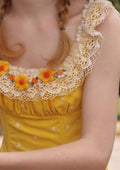 Embroidered Maxi Dress with Square Neckline - View 9 | WEUXS