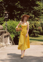 Embroidered Maxi Dress with Square Neckline - View 10 | WEUXS