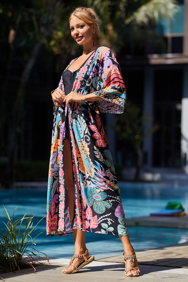 Tie Dye Belt Kimono Blouse (15 Colors) | Dress In Beauty